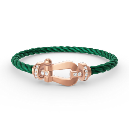 Miro FORCE LARGE HORSESHOE HALF DIAMOND BRACELET ROSE GOLD