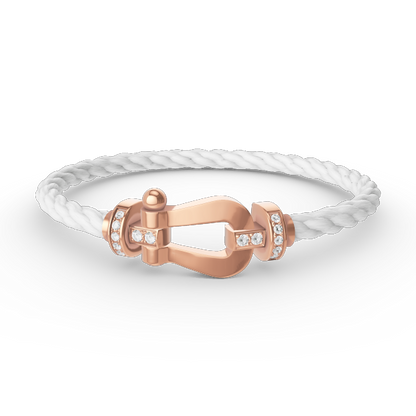 Miro FORCE LARGE HORSESHOE HALF DIAMOND BRACELET ROSE GOLD