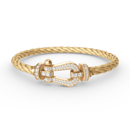 Miro FORCE LARGE HORSESHOE FULL DIAMOND BRACELET GOLD