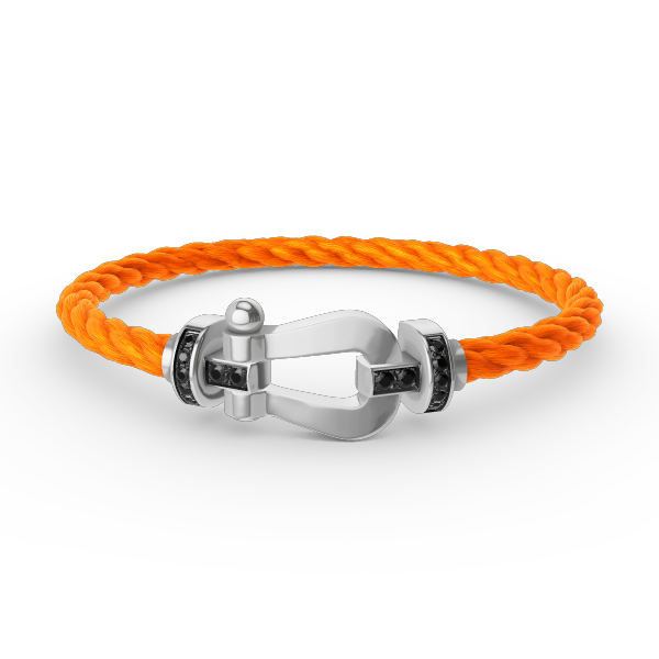 Miro FORCE LARGE HORSESHOE BLACK DIAMOND BRACELET SILVER