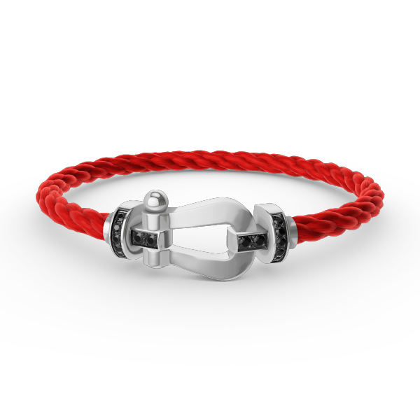 Miro FORCE LARGE HORSESHOE BLACK DIAMOND BRACELET SILVER