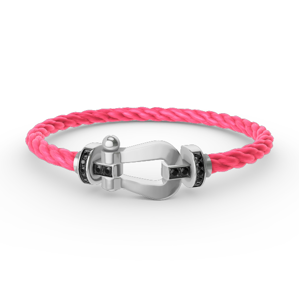 Miro FORCE LARGE HORSESHOE BLACK DIAMOND BRACELET SILVER
