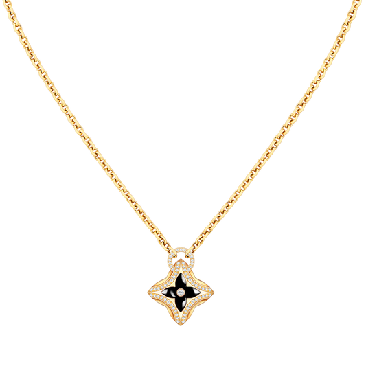 Miro STAR PEDANT PINK GOLD DIAMOND NECKLACE