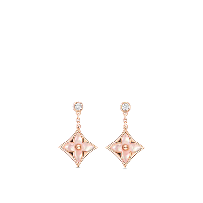 Miro DOUBLE STAR PINK GOLD MOP DROP EARRINGS