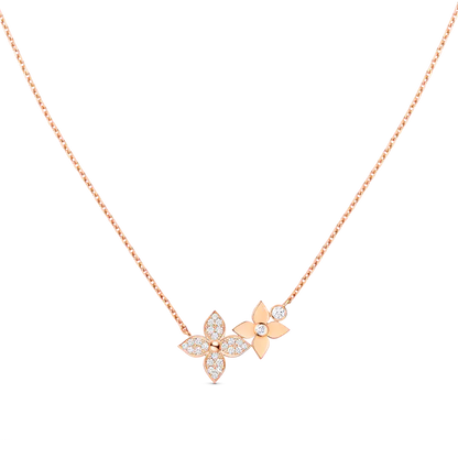 Miro STAR BLOSSOM NECKLACE PINK GOLD DIAMONDS