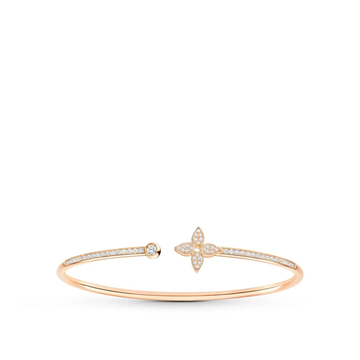 Miro IDYLLE PINK GOLD OPEN BRACELET DIAMOND PAVED