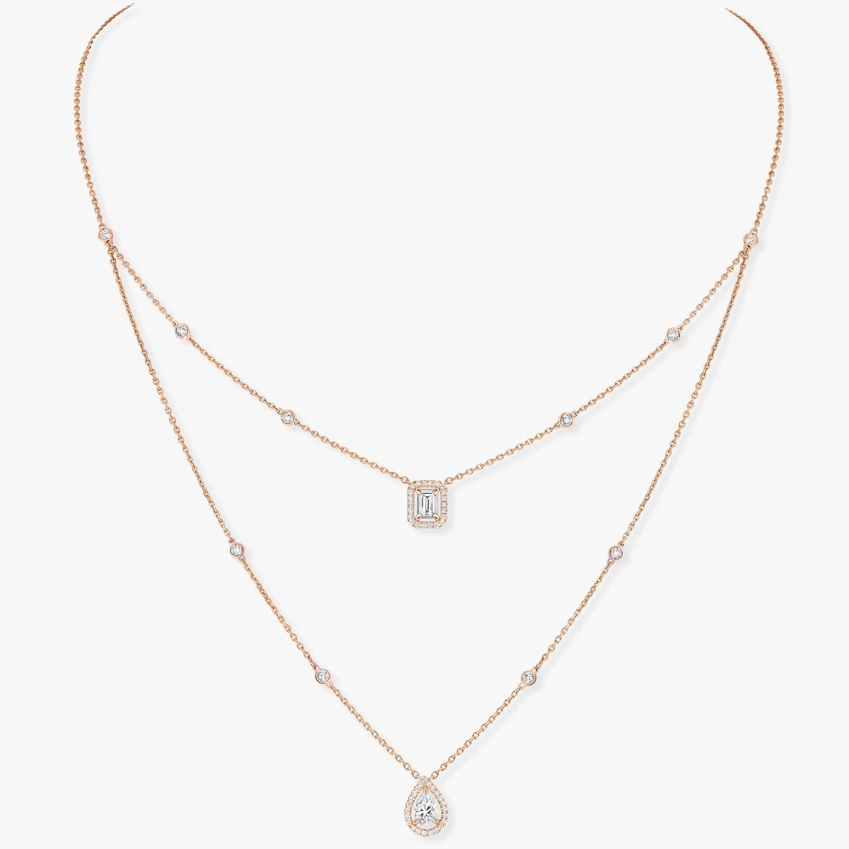 [Miro ] MY TWIN 2 ROW DIAMOND NECKLACE