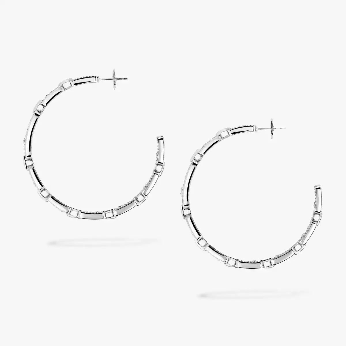 [[Miro ]Move Link Diamond Hoop Earrings