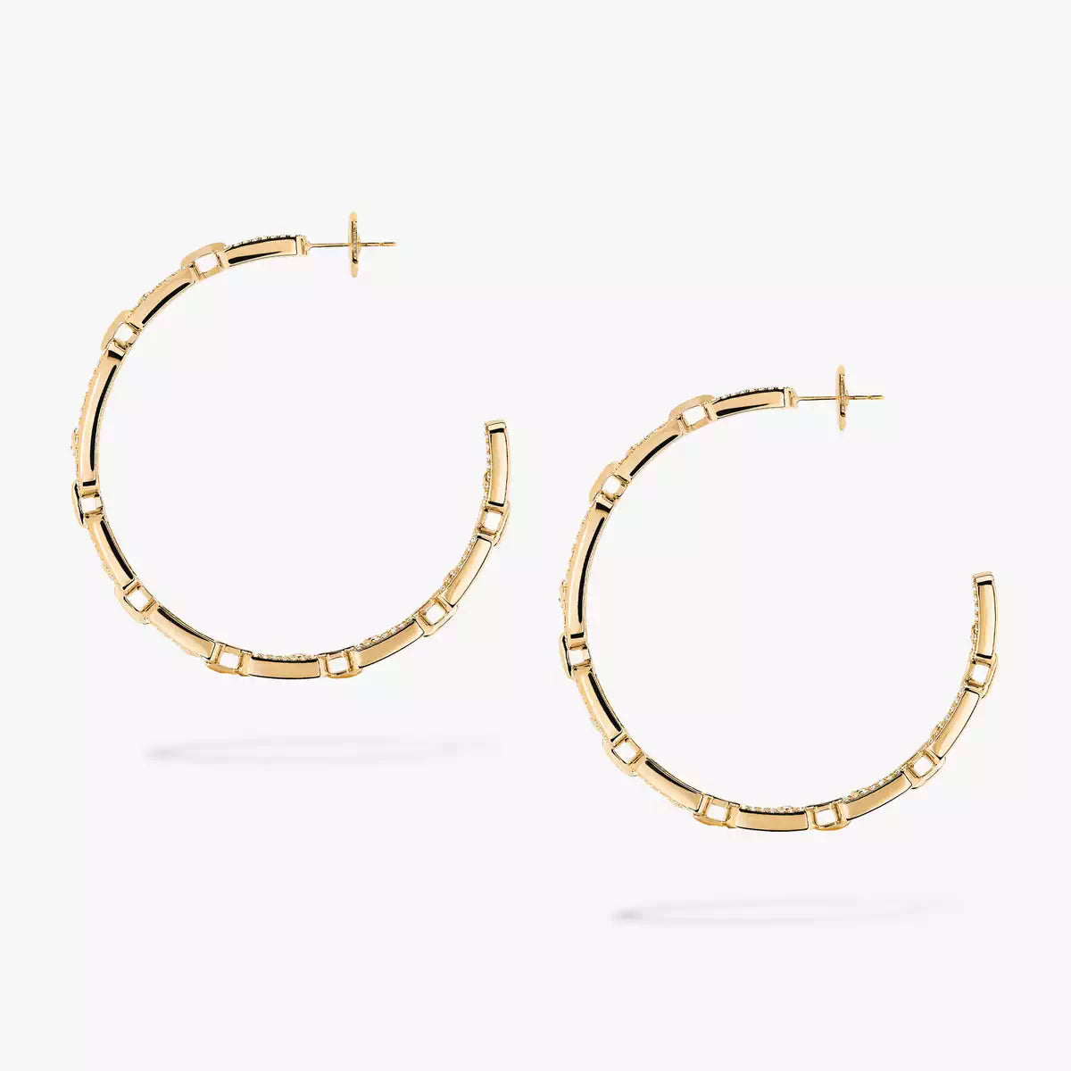 [[Miro ]Move Link Diamond Hoop Earrings