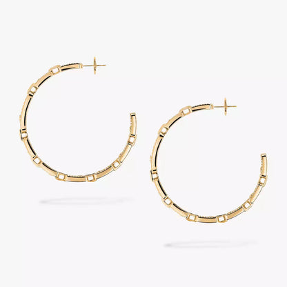 [[Miro ]Move Link Diamond Hoop Earrings