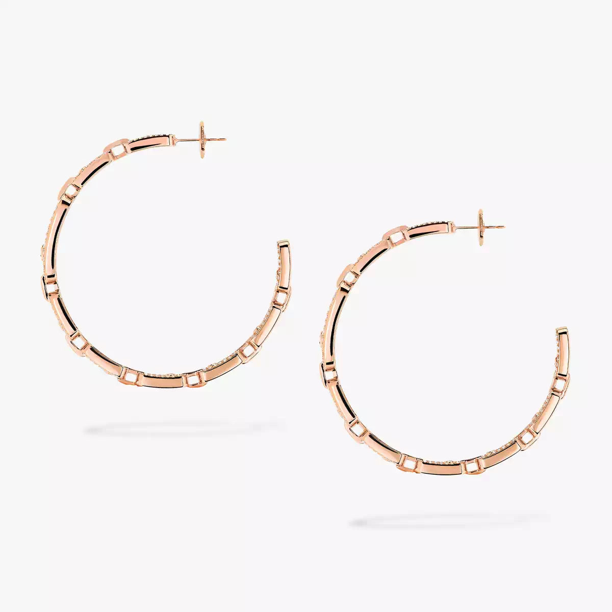 [[Miro ]Move Link Diamond Hoop Earrings