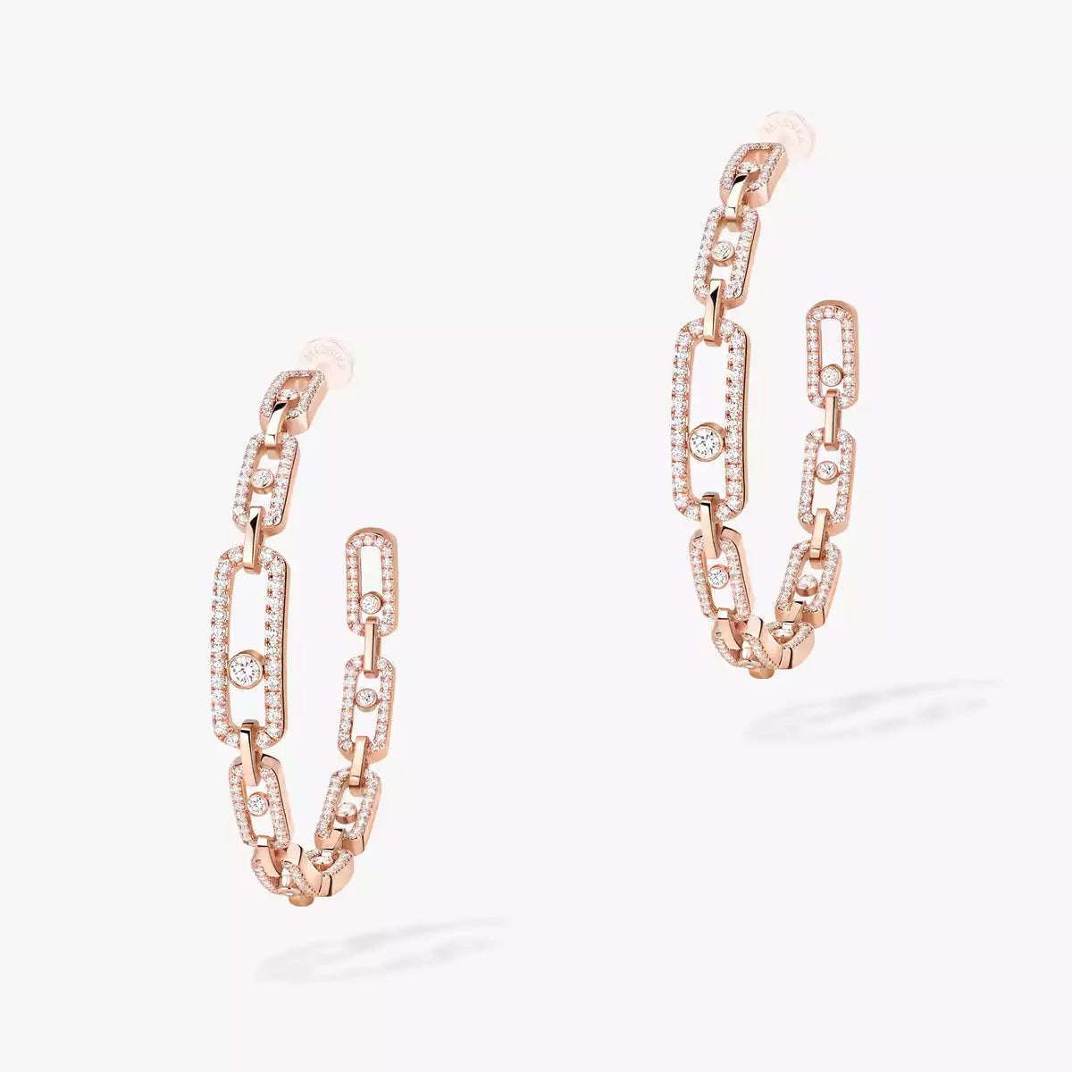 [[Miro ]Move Link Diamond Hoop Earrings