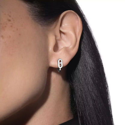 [Miro ]Diamond Mini Hoop Earrings Move Classique
