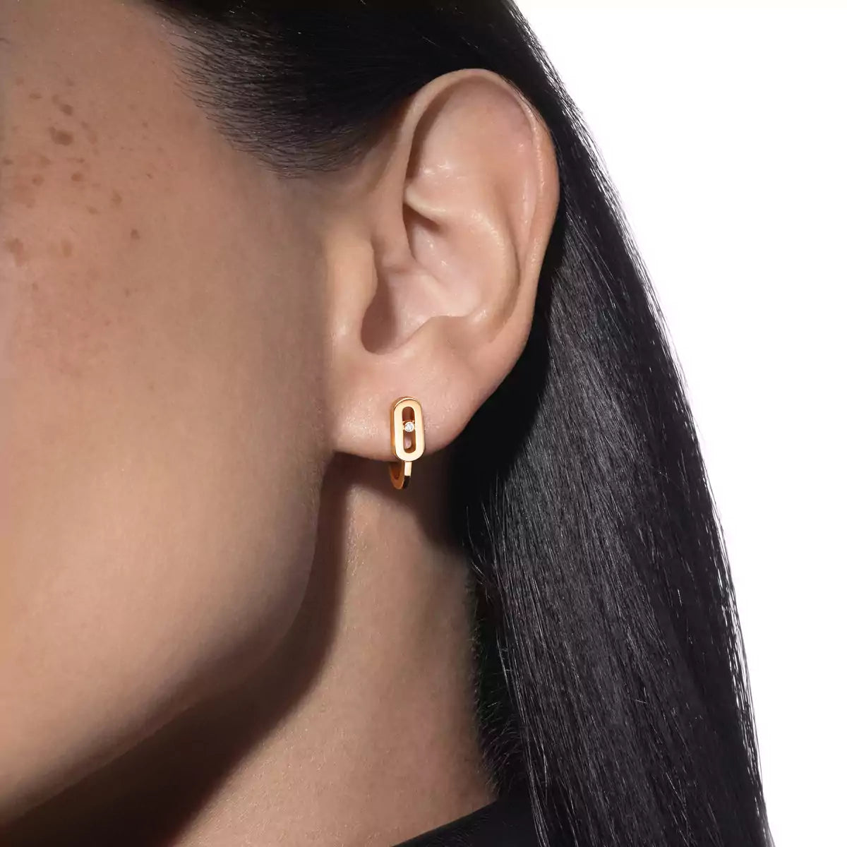 [Miro ]Diamond Mini Hoop Earrings Move Classique