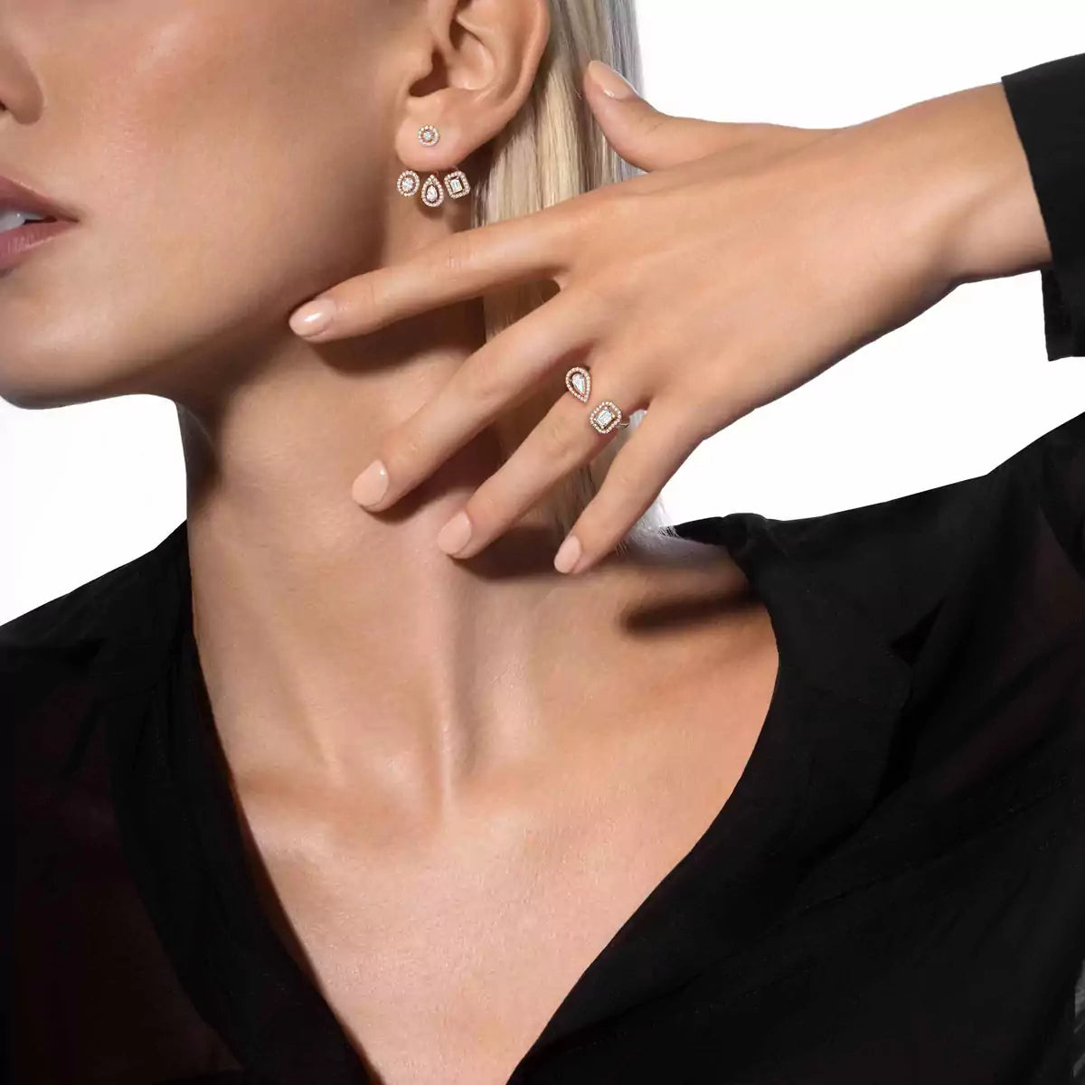 [Miro ] My Twin Trio  Diamond Earrings