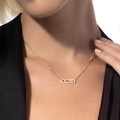 [Miro ]  Baby Move Gold Diamond Necklace