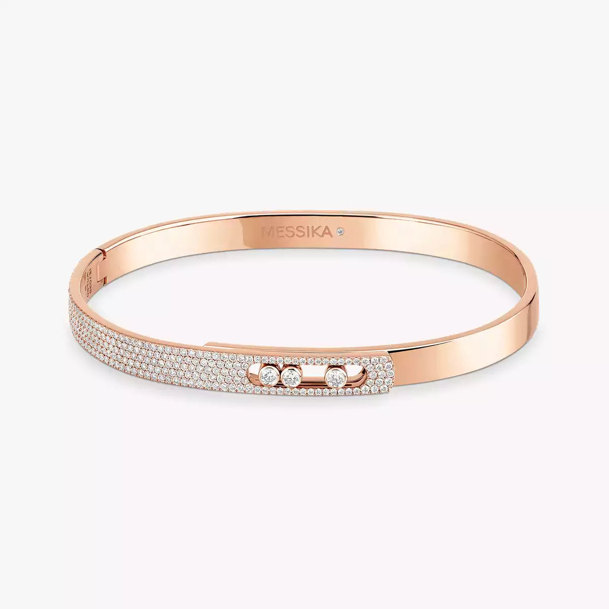 [Miro ]Move Noa Rose Gold Pavé Diamond Bangle Bracelet