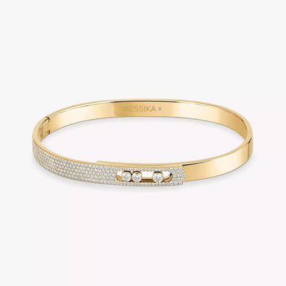 [Miro ]Move Noa Rose Gold Pavé Diamond Bangle Bracelet