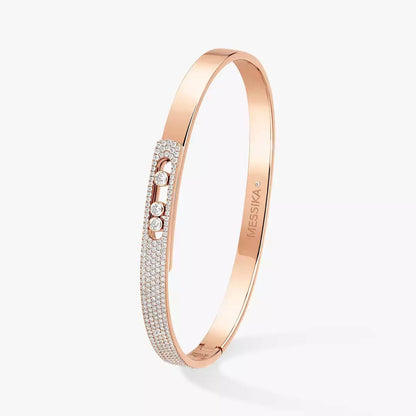 [Miro ]Move Noa Rose Gold Pavé Diamond Bangle Bracelet
