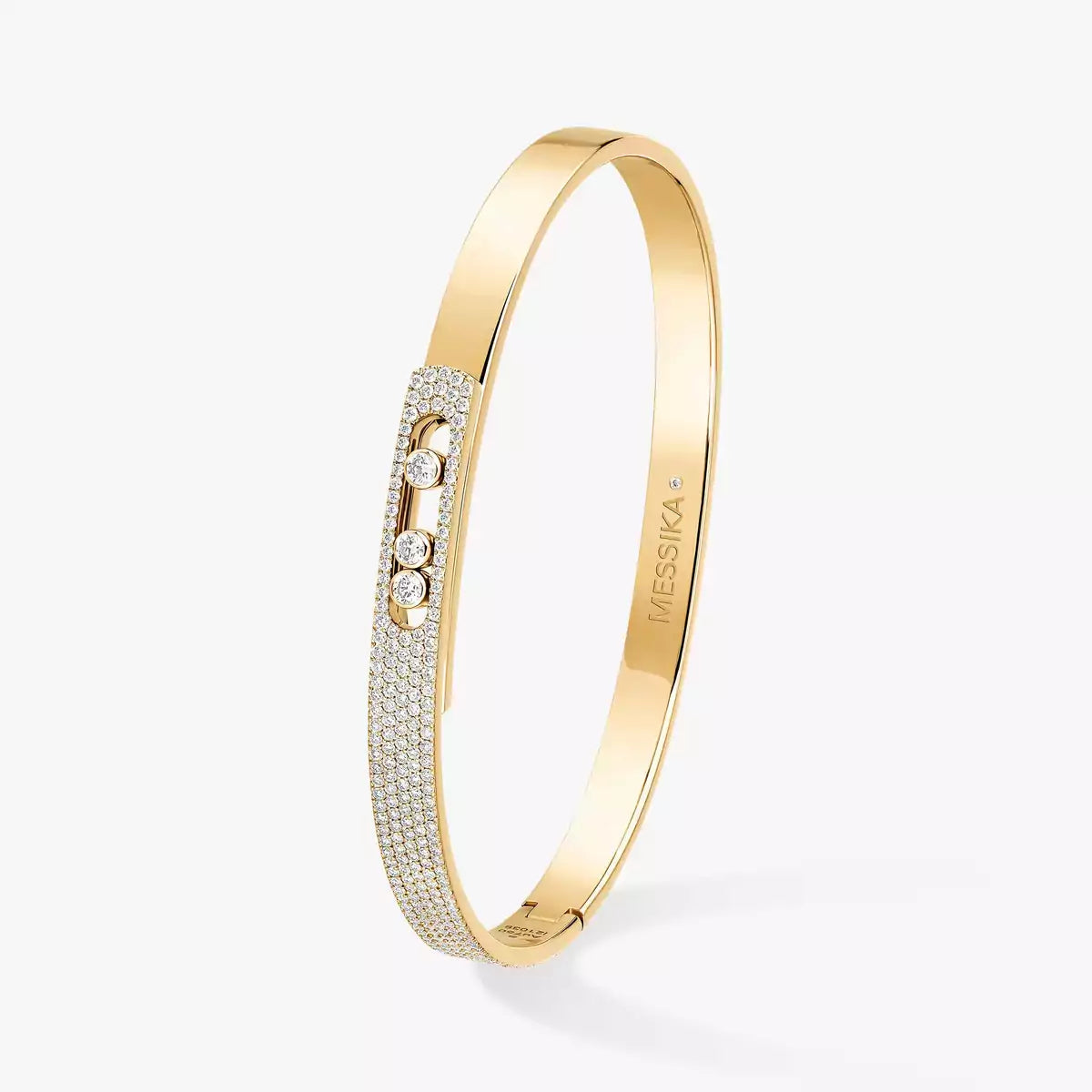 [Miro ]Move Noa Rose Gold Pavé Diamond Bangle Bracelet