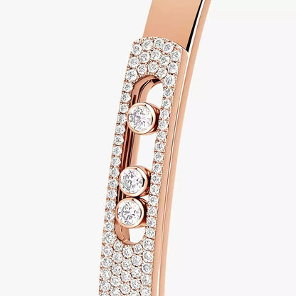 [Miro ]Move Noa Rose Gold Pavé Diamond Bangle Bracelet