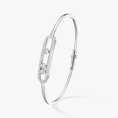 [Miro ]Move Pavé Diamond Bangle Bracelet M