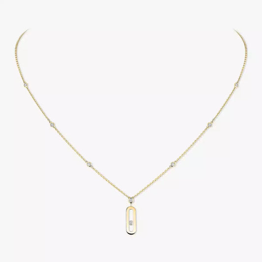 [Miro ]  Move Uno Gold Diamond Long Necklace