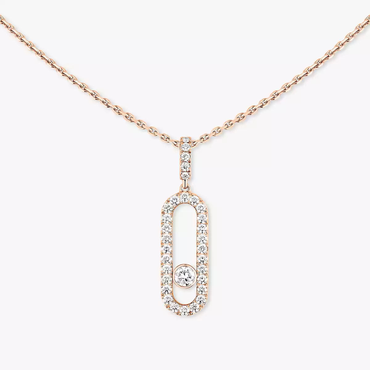 [Miro ] Move Uno Diamond Necklace in Rose Gold