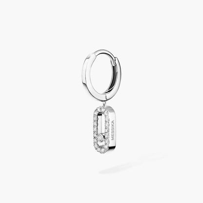 [Miro ]Move Uno Single Diamond Hoop Earring