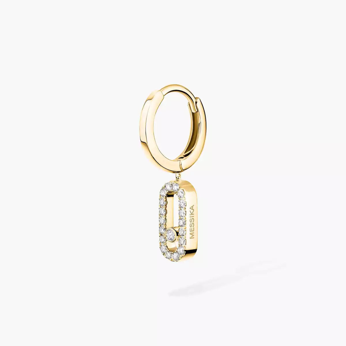 [Miro ]Move Uno Single Diamond Hoop Earring