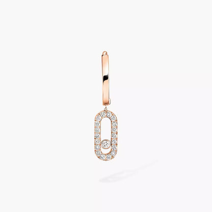 [Miro ]Move Uno Single Diamond Hoop Earring