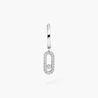 [Miro ]Move Uno Single Diamond Hoop Earring