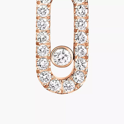 [Miro ]Move Uno Single Diamond Hoop Earring