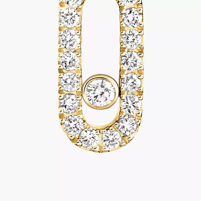 [Miro ]Move Uno Single Diamond Hoop Earring