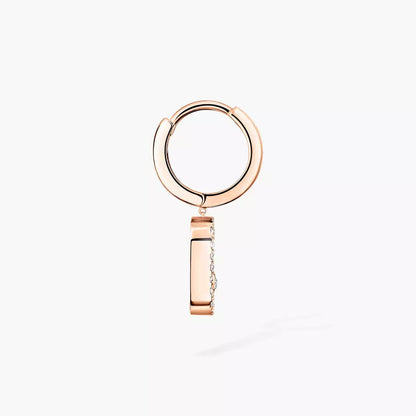 [Miro ]Move Uno Single Diamond Hoop Earring