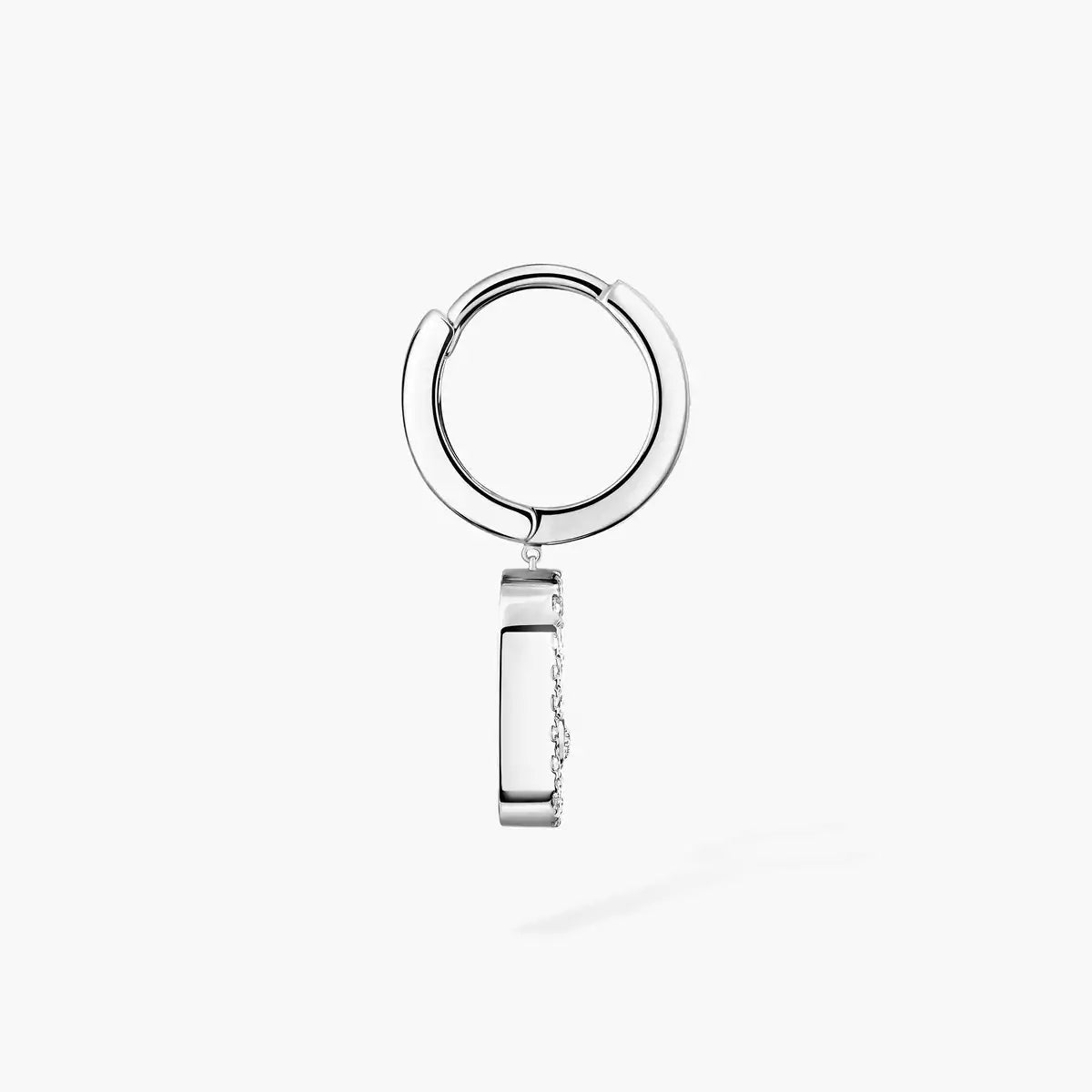 [Miro ]Move Uno Single Diamond Hoop Earring