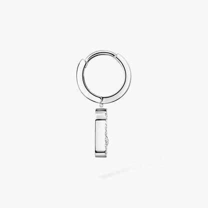 [Miro ]Move Uno Single Diamond Hoop Earring