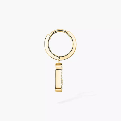 [Miro ]Move Uno Single Diamond Hoop Earring