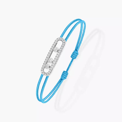 [Miro ]Messika Care(s) pink cord pavé bracelet