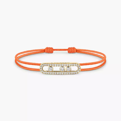 [Miro ]Messika Care(s) pink cord pavé bracelet