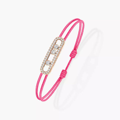 [Miro ]Messika Care(s) pink cord pavé bracelet