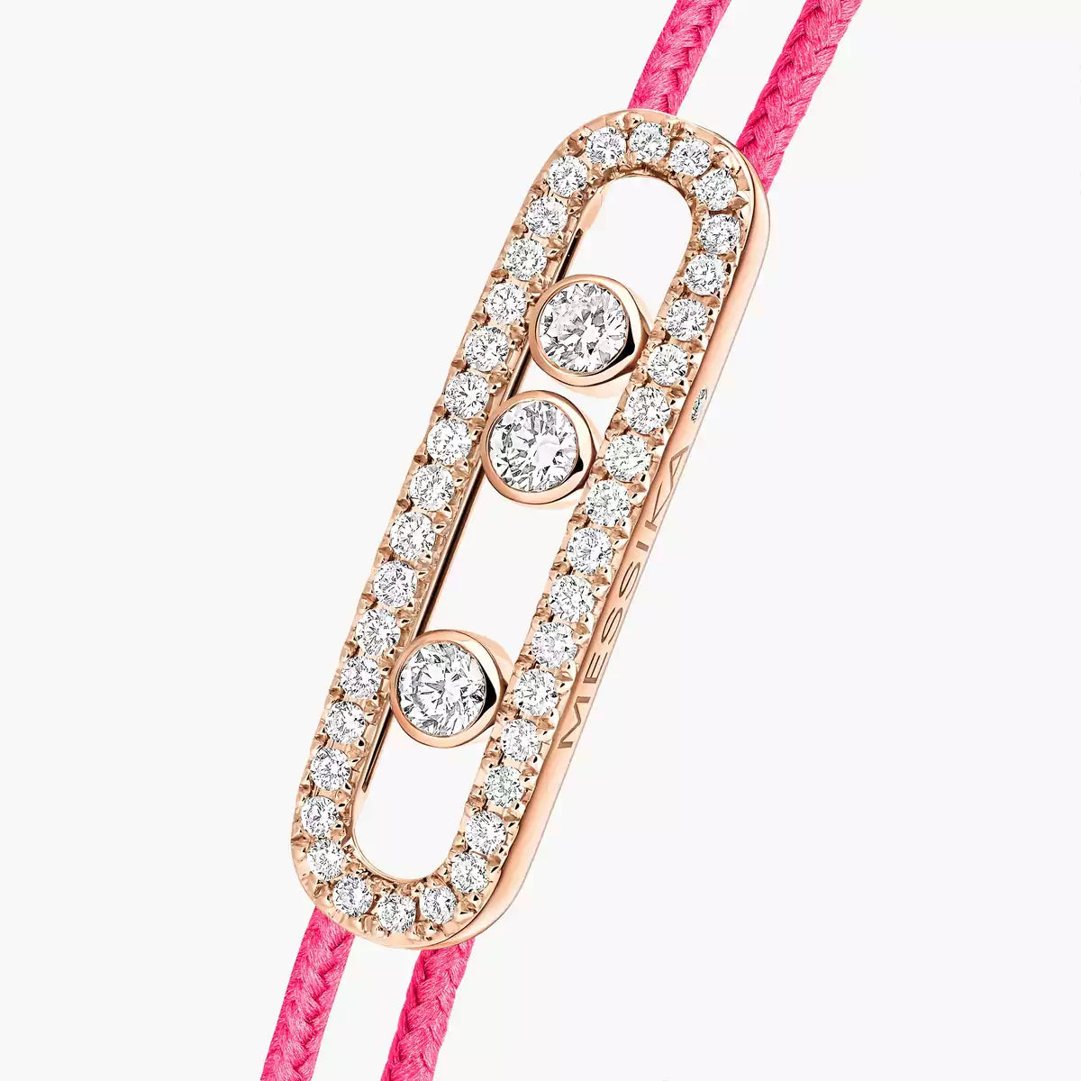 [Miro ]Messika Care(s) pink cord pavé bracelet