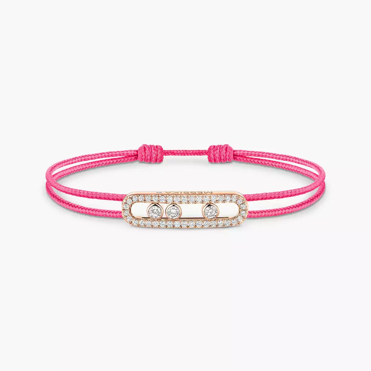 [Miro ]Messika Care(s) pink cord pavé bracelet