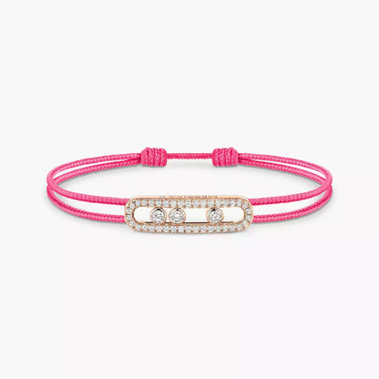 [Miro ]Messika Care(s) pink cord pavé bracelet