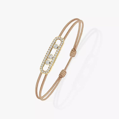 [Miro ]Messika Care(s) pink cord pavé bracelet