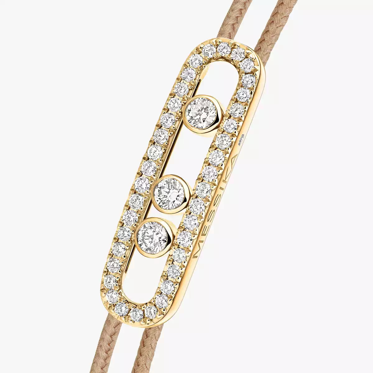 [Miro ]Messika Care(s) pink cord pavé bracelet