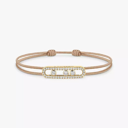 [Miro ]Messika Care(s) pink cord pavé bracelet