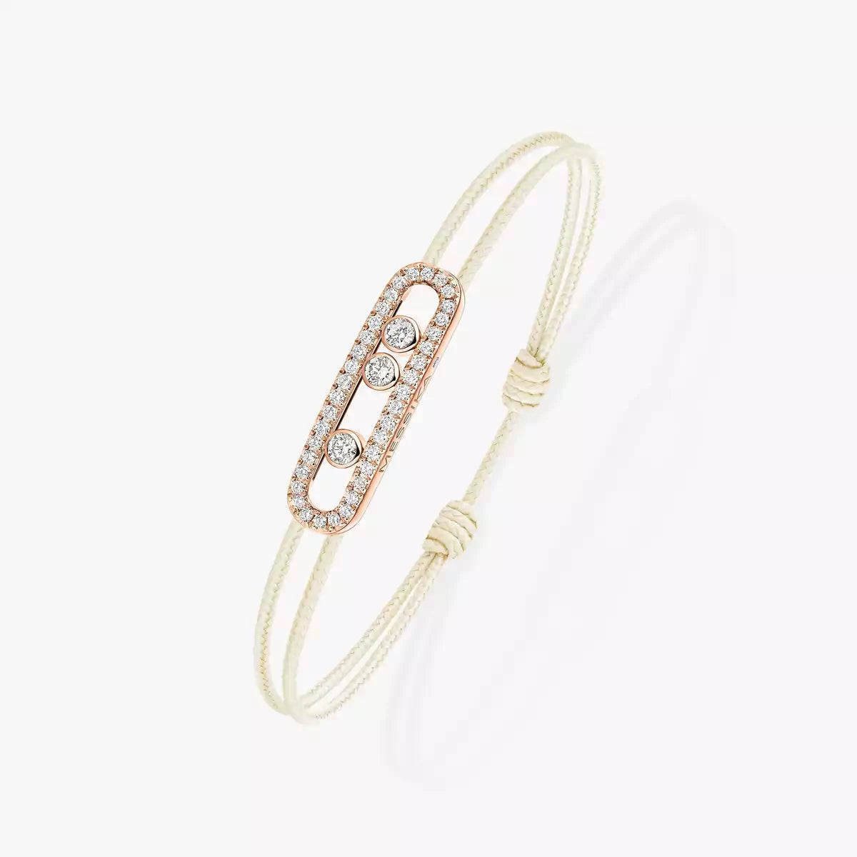 [Miro ]Messika Care(s) pink cord pavé bracelet