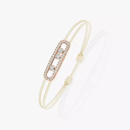 [Miro ]Messika Care(s) pink cord pavé bracelet