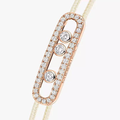 [Miro ]Messika Care(s) pink cord pavé bracelet